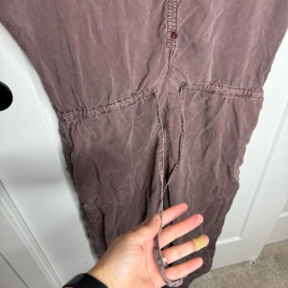 Cloth & Stone Wide Leg Crop Purple Drawstring Jumpsuit Size Large - Picture 3 of 8